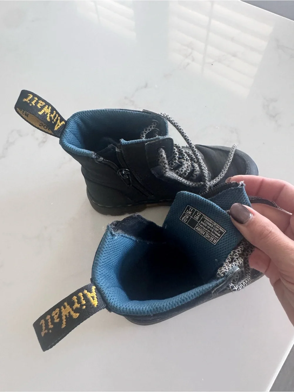 Dr. Martens Kids Waterproof Black Boots US Size 12
